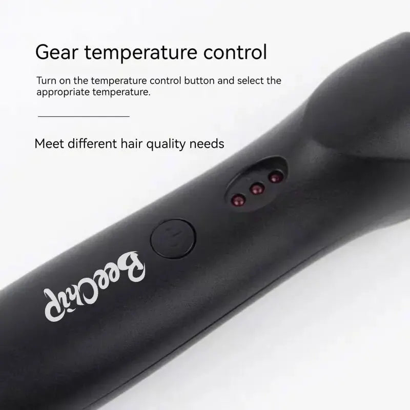 Pente de massagem elétrico para cabelos cacheados longos titanium c/ controle de temperatura